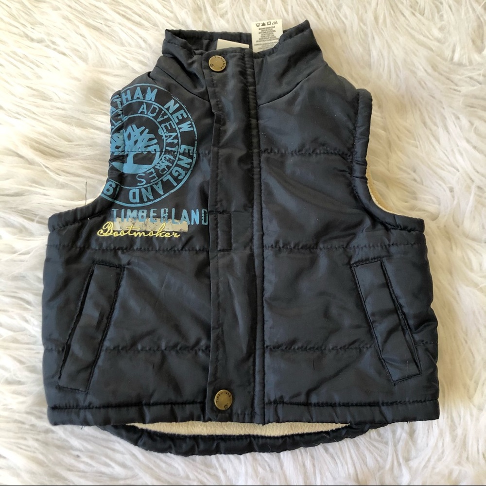 Timberland navy winter vest, 6-9 months